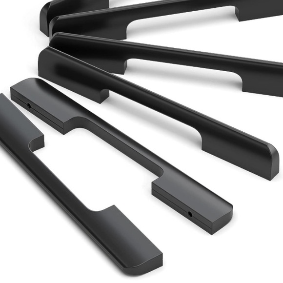 LUXSAMG 5 Pack Matte Black Cabinet Pulls 6.3” NEW SLIM SLEEK MODERN long - Picture 1 of 12